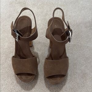 Michael kors Brown Block Heel Sandals with Ankle Strap size 7